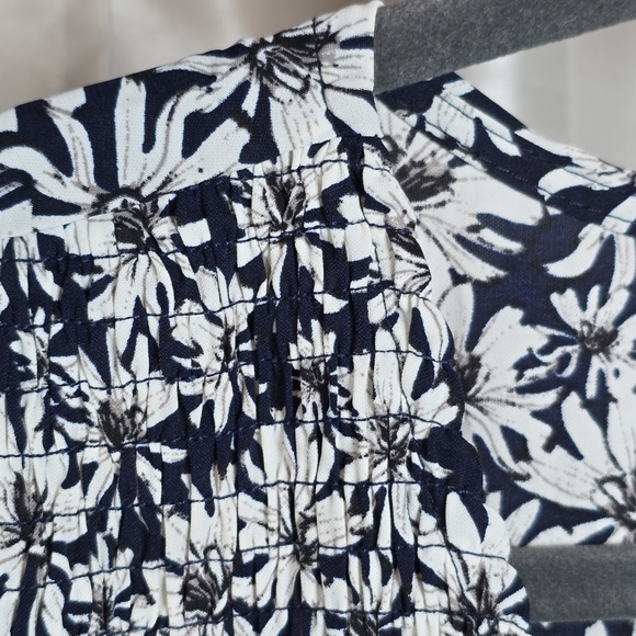 Baltic Born Women's Floral Navy Petal Smocked Ruffle Midi Dress Size 3X New - Picture 11 of 16